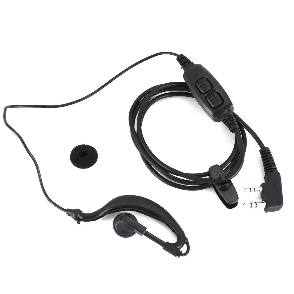 

Dual PTT Earpiece Earphone Black G Shape Earpiece Plug Ear Hook for Baofeng UV-82 UV-82x UV-82c Radio