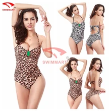 Лидер продаж! леопардовый принт, сексуальный боди push up нейлон Для женщин пляжные трусики-танга купальник Одна деталь cover up Купальные костюмы VS008