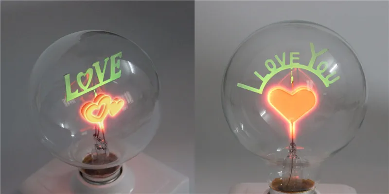 Christmas G80 Edison Bulb I LOVE YOU Rose Romantic Night Lights E27 220V Decoration Novelty Retro Incandescent Bulbs Lampada dinosaur lamp