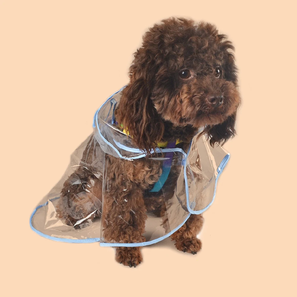 

New Fashion Pet Raincoat Dog Raincoat Transparent Three-layer PVC Waterproof Light Clothes Adjustable Dog Poncho with Hood
