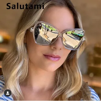 

Vintage Rivet Bow Sharp Cat Eye Sunglasses For Women Luxury Brand Irregular Oversize Sun Glasses Big Frame Female Ins Hot Shades