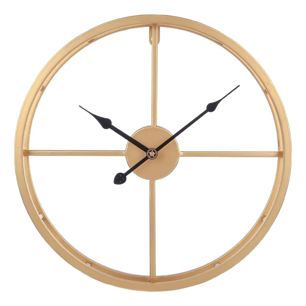 Скандинавский 40 см Европейский стиль ретро железное кольцо бесшумные настенные часы бесшумные Подвесные часы для гостиной спальни Декор-Золотой
