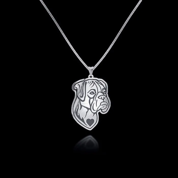 Handmade Boxer (natural ears) Jewelry pendant and necklace. Great for all the Dog