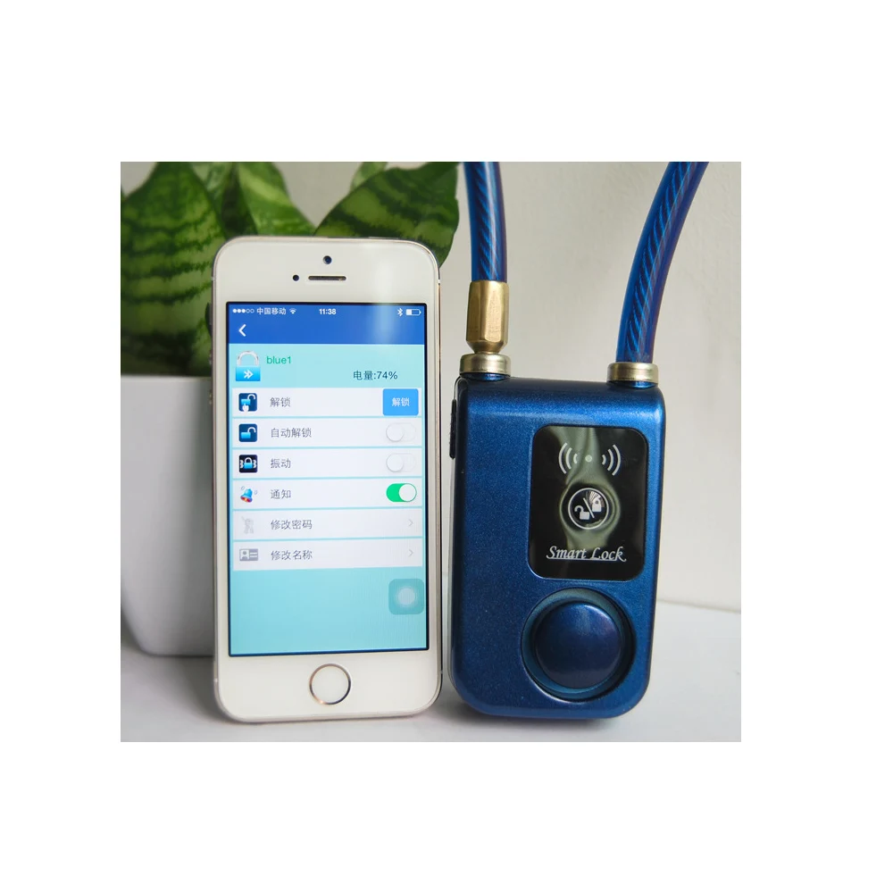 

002 smart Bluetooth lock bicycle alarm mobile APP automatically unlock electric car anti-theft security door lock