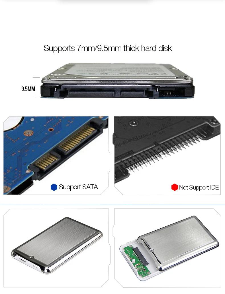 UTHAI G11 коробка из нержавеющей стали для мобильного жесткого диска 2,5 дюймов USB3.0 ноутбук внешний мобильный жесткий корпус