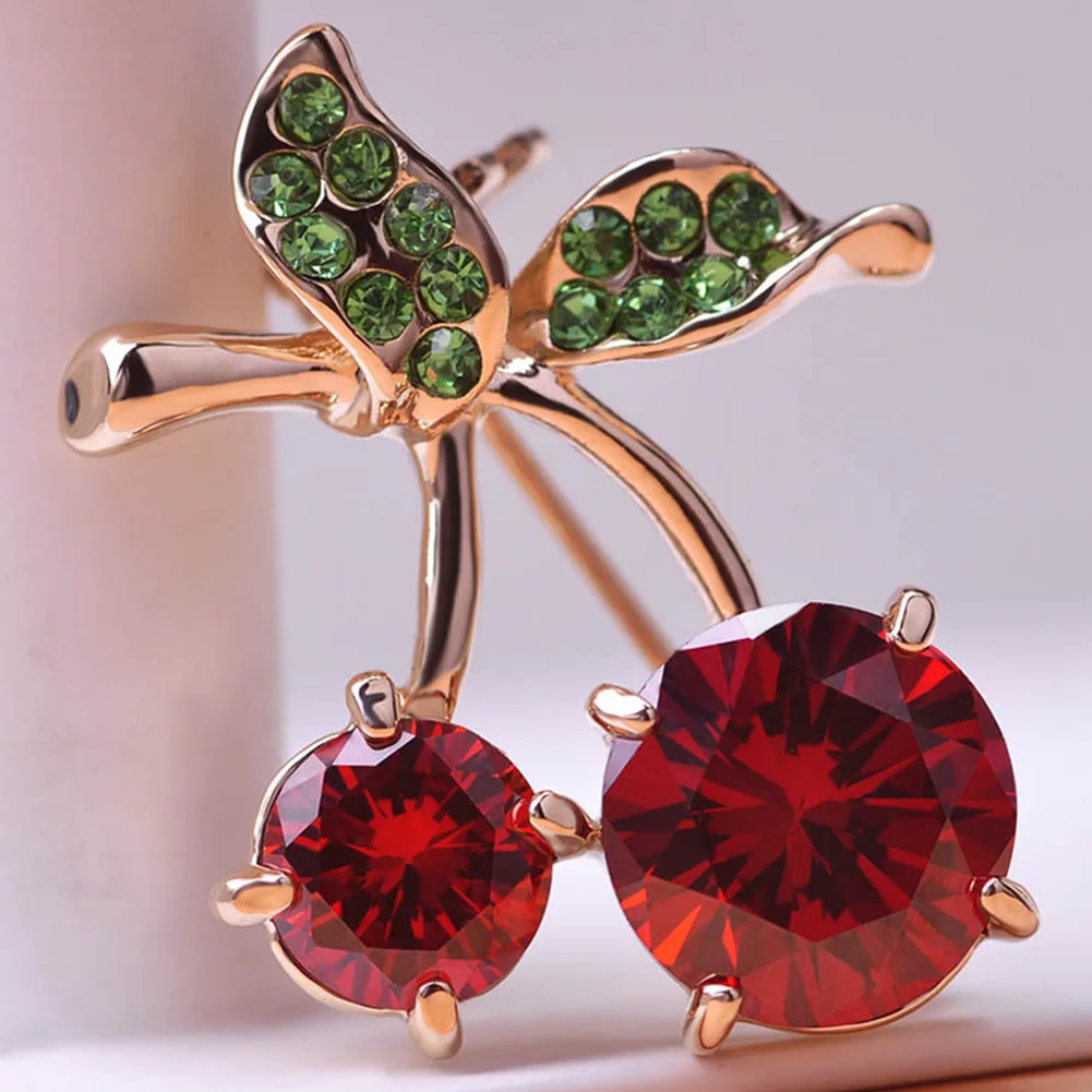 

Luxury Weddings Cherry Jewelry Crystals Accessories Brooches Corsage Hats Scarf Clips Hijab Pins For Women