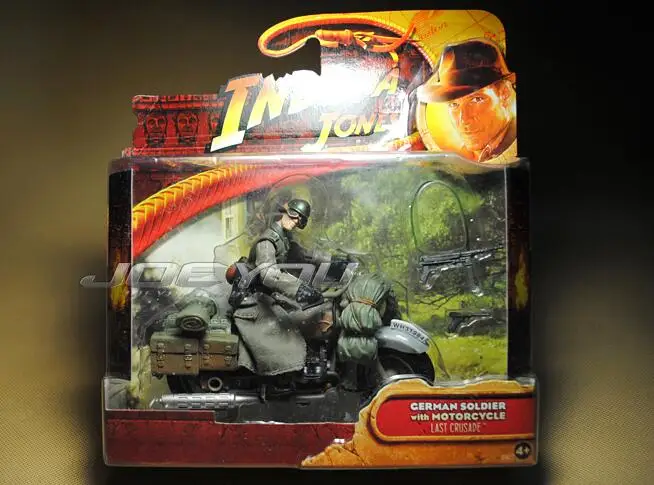 UNIQUE 10CM High Classic Toy Raiders of the Lost Ark Indiana Jones German cavalry patrol motorcycle