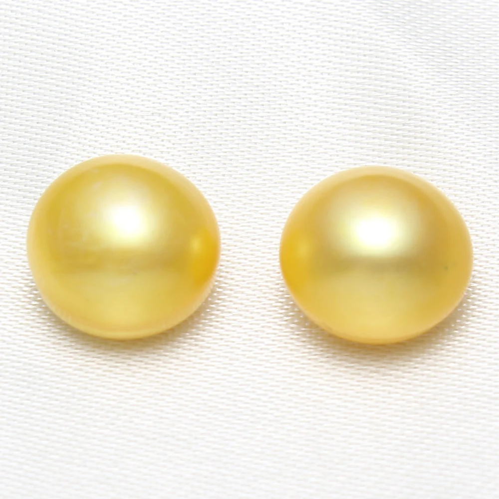 

YYW 1 Pair 12-13mm Natural Freshwater Pearl Loose Beads Beautiful Jewelry Baroque Pearl Half Drilled Beads DIY for Earring