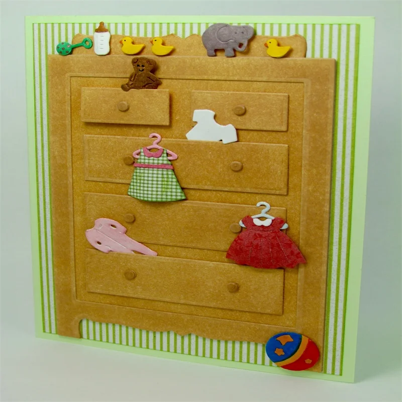 

Children Clothes Toy Drawer Metal Cutting Dies Stencil for DIY Scrapbooking Photo Paper Cards Decorative Crafts New 2018 Diecut