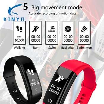 

Smart band heart rate IP68 waterproof Wristband Big Screen 0.96 inch HD display incoming remind fitness tracker smart Bracelet
