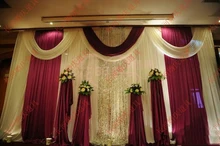 Wedding 3mx6m backdrop luxurious marriage stage background with Beatiful Swag wedding stage backdrop decoration