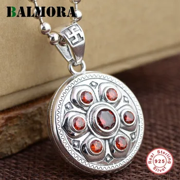 

BALMORA 925 Sterling Silver 360 Rapid Rotating Six Words' Sutra Zircon Pendants for Women Men Jewelry Without a Chain SY13917