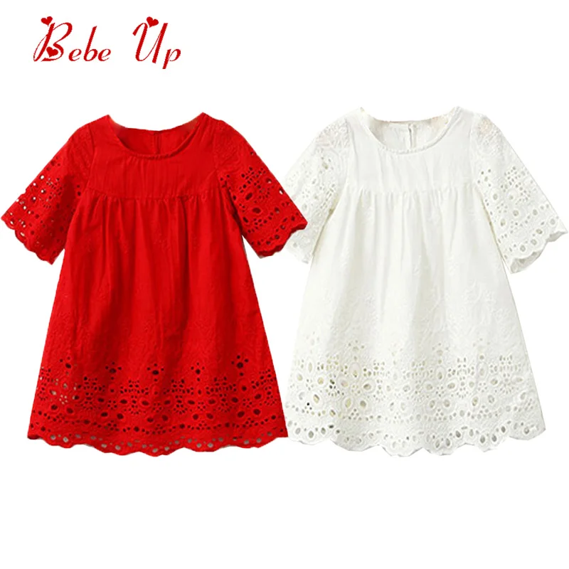Летнее хлопковое кружевное платье для маленьких девочек, детские белые платья для девочек, одежда принцессы, праздничные платья с вышивкой и короткими рукавами для вечерние