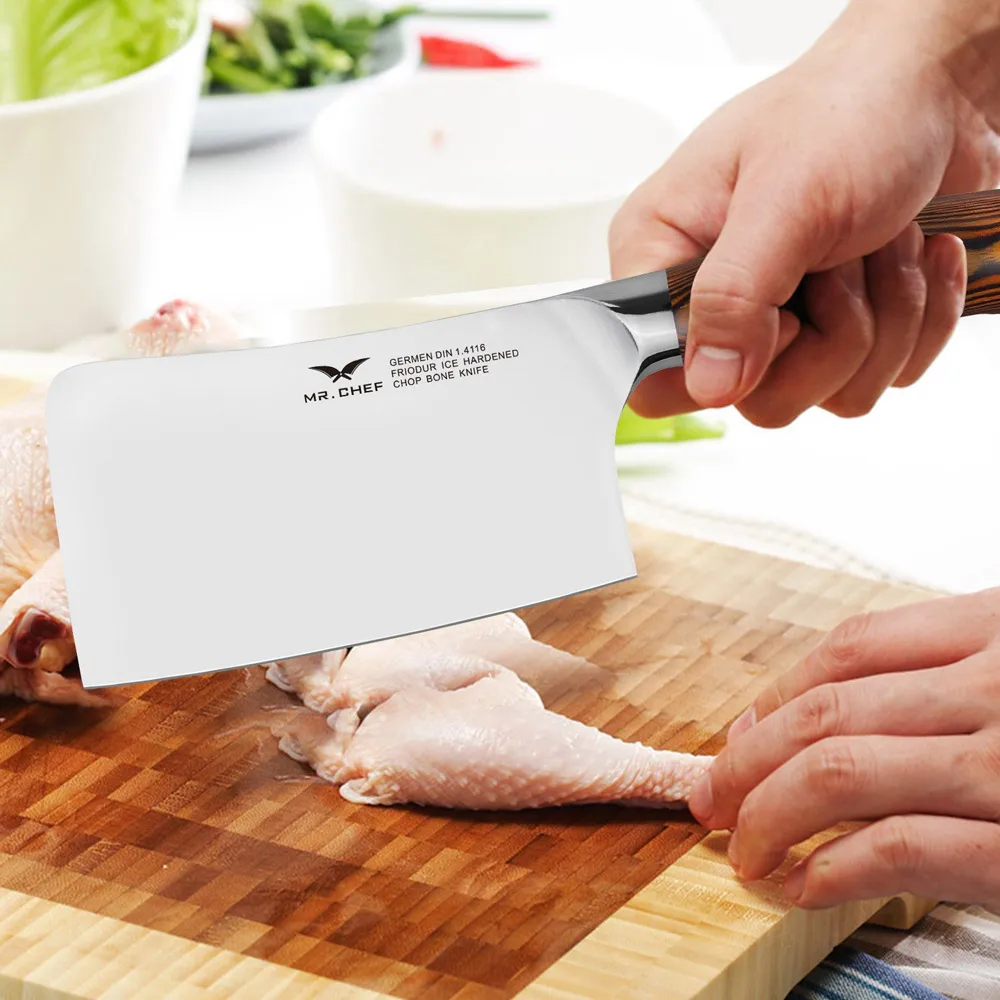 Профессиональный Китайский разделочный нож, острый кухонный нож для резки стейка/куриной кости/рыбы/птицы 160 мм