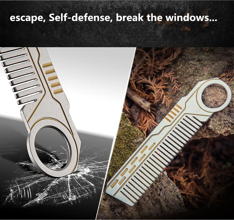 

Edc Tactic Self-Defence Comb Female Girl Student Self Protection Outdoor CampingEquipment Stainless Steel Multi-function Tools