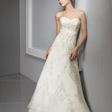 Великолепные линии без бретелек дизайнерские свадебные платья Кружева свадебное платье