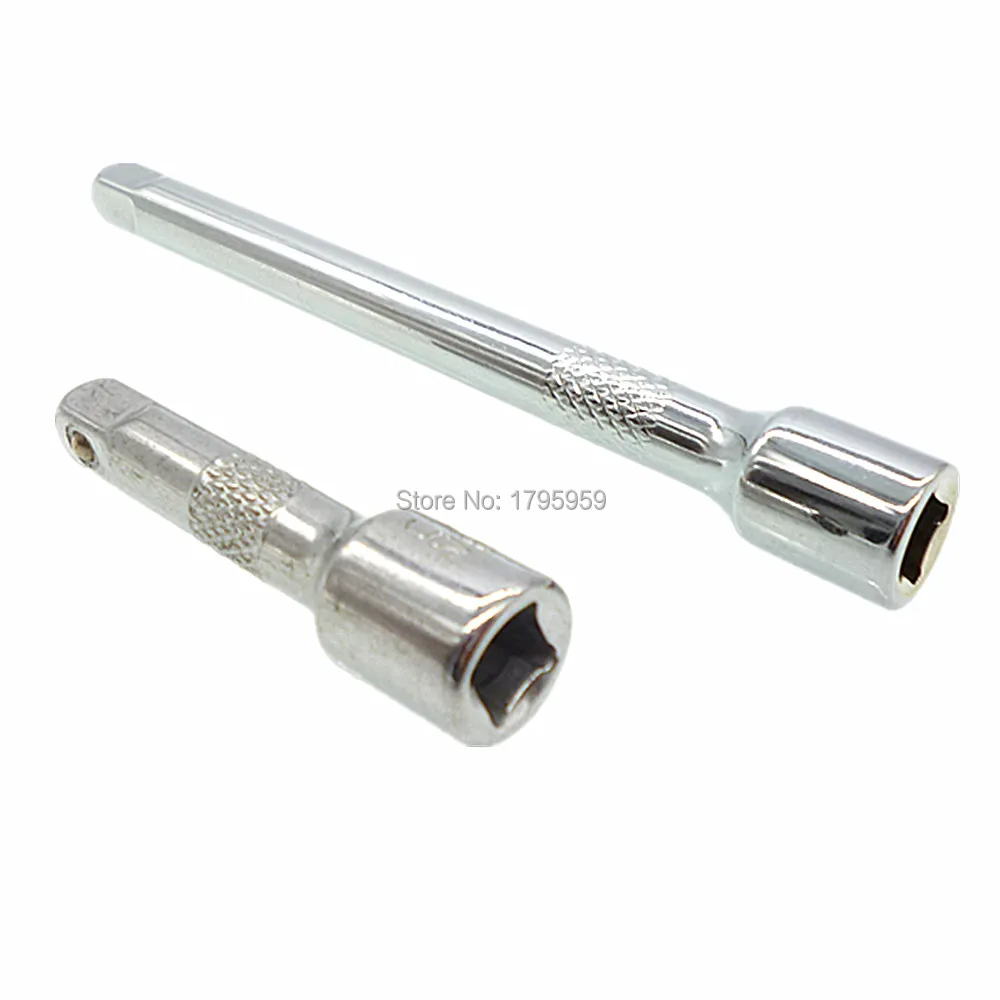 

2pcs 1/4" Square Drive Reach Extension Bar Set 50mm 100mm Chrome Vanadium Steel Socket Drive Extender Bars For Car Garage Tool