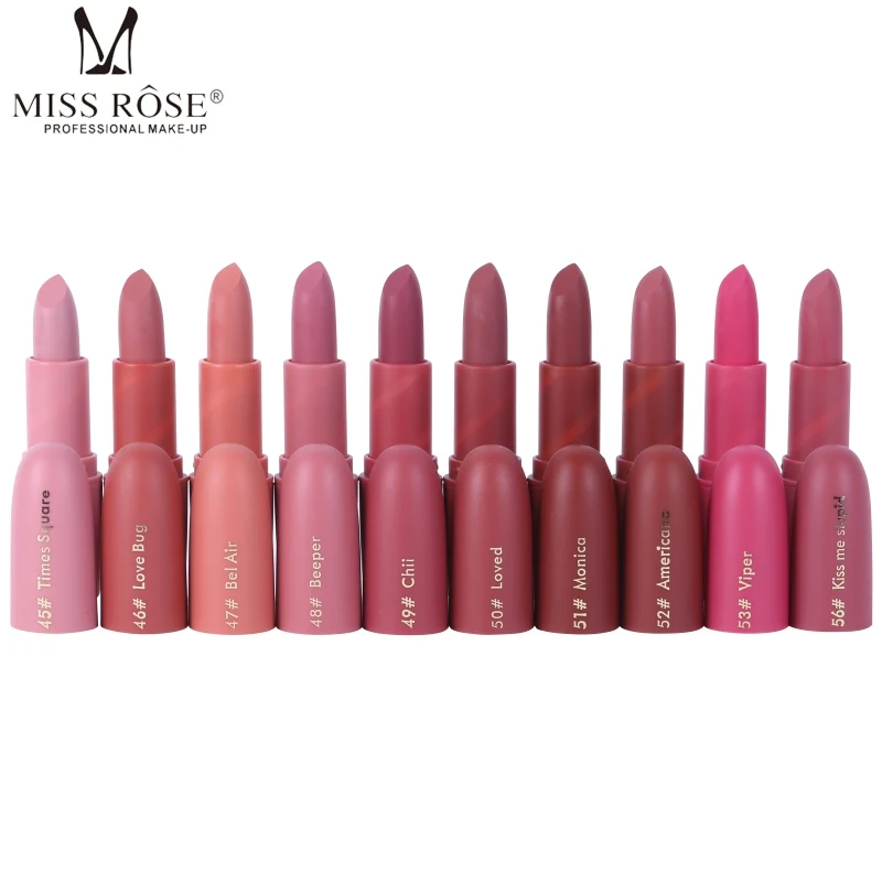 

Miss Rose Brand Comestic Long-lasting Waterproof Mildly Bullet Warp Lipstick Makeup Easy to Wear Hot Sale