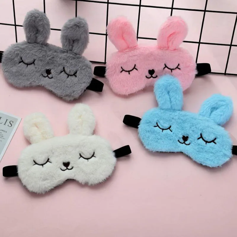 1 Pcs Kawaii Bunny Rabbit Sleeping Eye Masks Nap Plush Eye Shade Sleep ...