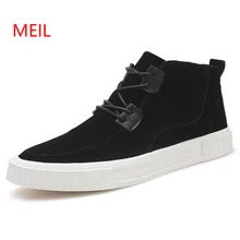 Men Casual Leather Shoes Men Spring Autumn High Top Sneakers New Italy Designer Leather Ankle Shoes Lace-up Man Black Punk Shoes женские кеды italy red sole sneakers up high top spikes