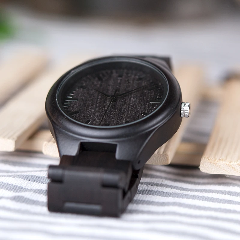BOBO BIRD Men Wood Watch relogio masculino Black Dial Quartz Wristwatches Man Classic Luxury Brand Watches V-H05 Drop Shipping