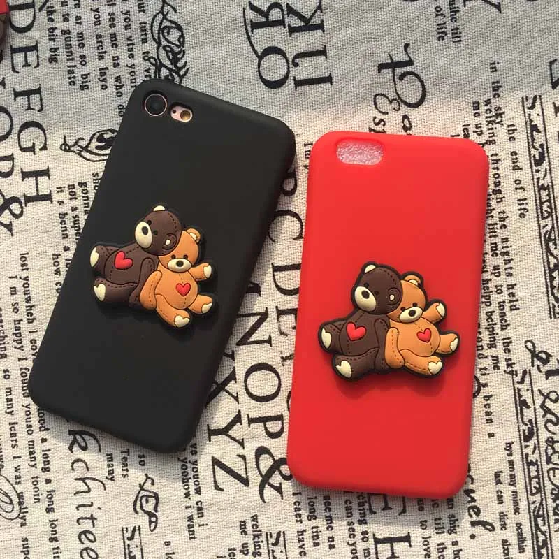 

Gethoest For IPhone XS Max Case Luxury Cute Cartoon Couple Bear Protective Case for IPhone X XR 8 7 6 6s Plus Full Cover
