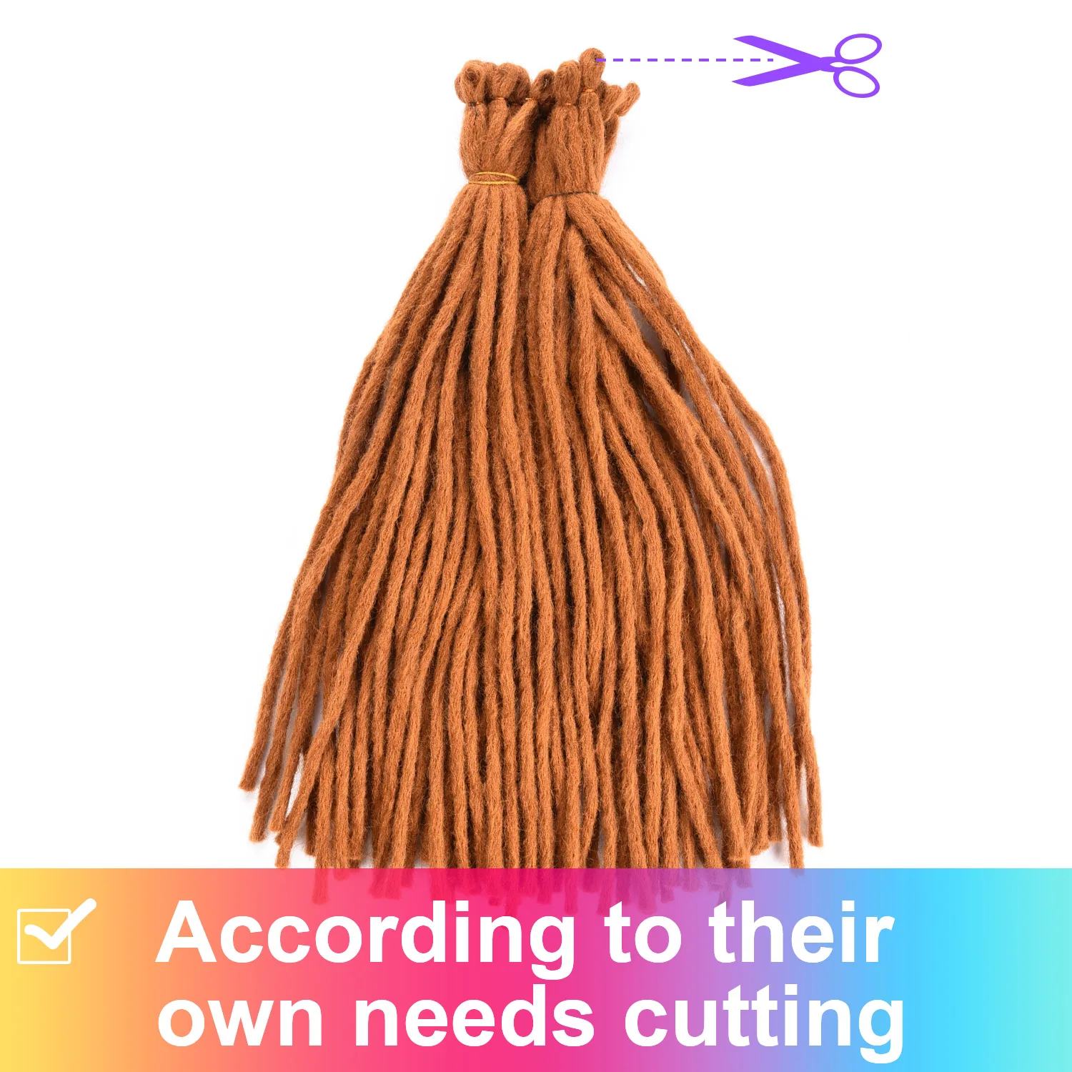 DinDong Black Dreadlocks Crochet Hair Extensions Soft Reggae Hair 22 inch 30 Roots Synthetic Hair Braids