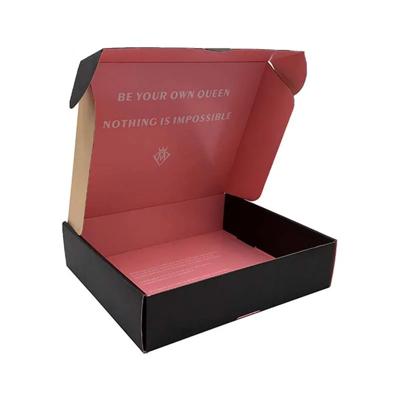 

1000pcs/lot Custom High quality E-flute Corrugated Cardboard Mailer Box Shipping Boxes Clothes Kraft printing design both sides