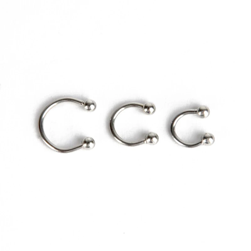 10pcs Fashion Lip Nose Hoop Balls Body Piercing Jewelry Shellhard Stainless Steel Horseshoe Bar Ear Ring Belly Button Femme