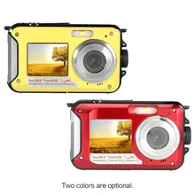 Winait водонепроницаемая цифровая камера 24mp с двойным дисплеем и перезаряжаемой литиевой цифровой компактной видеокамерой