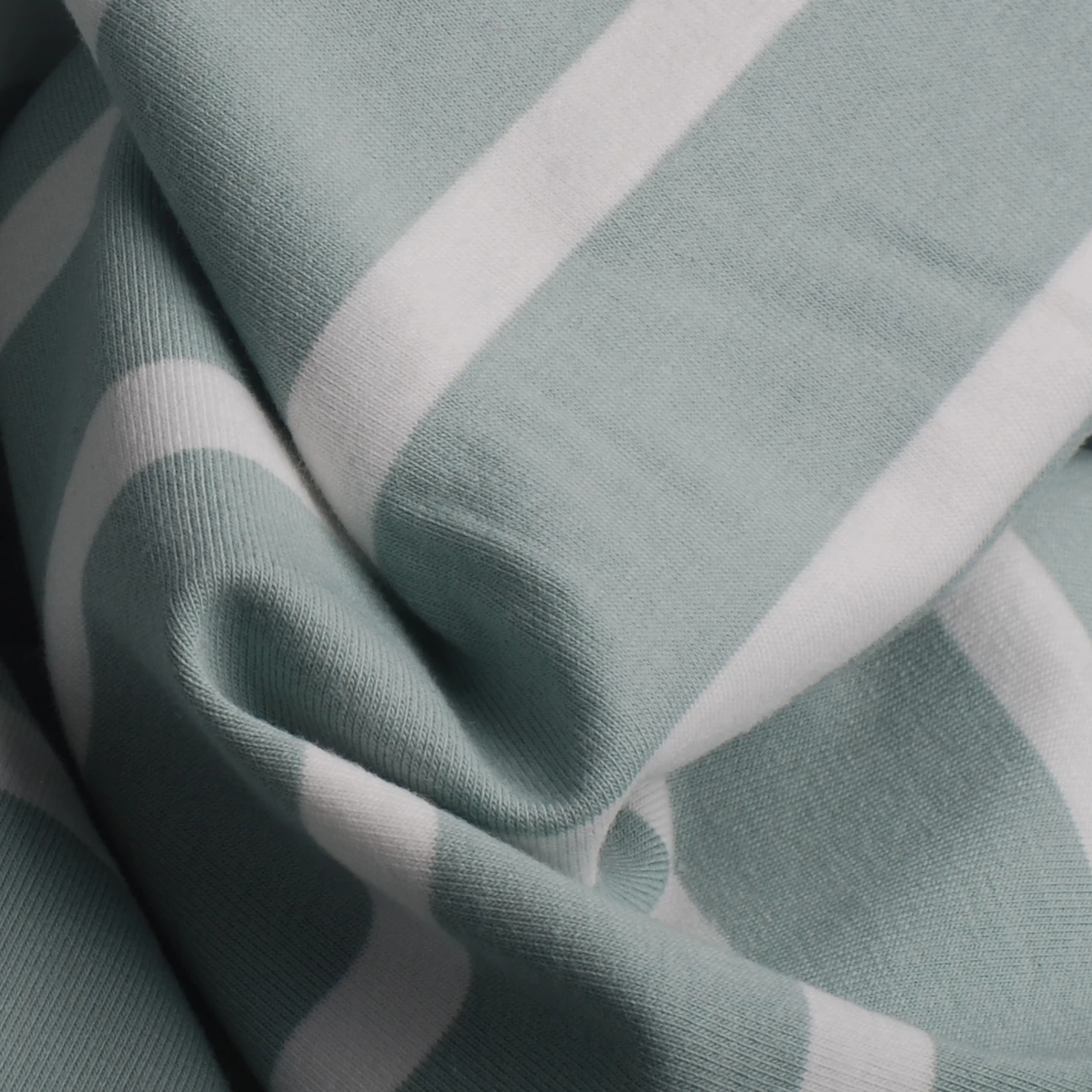 Полосатая хлопчатобумажная трикотажная ткань на полметра, эластичная лайкра для DIY, хлопковая трикотажная модная одежда, ткань для изготовления 50x165 см - Цвет: Зеленый