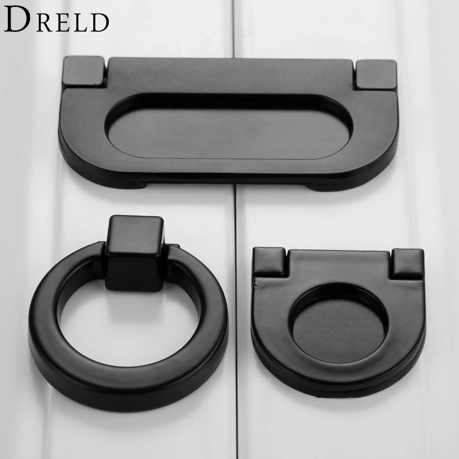 DRELD الأسود الخفية مقابض لقطع الأثاث سبائك الزنك مجلس الوزراء مقبض غير مرئية لخزانة ملابس بأدراج مقابض باب للأثاث الأجهزة