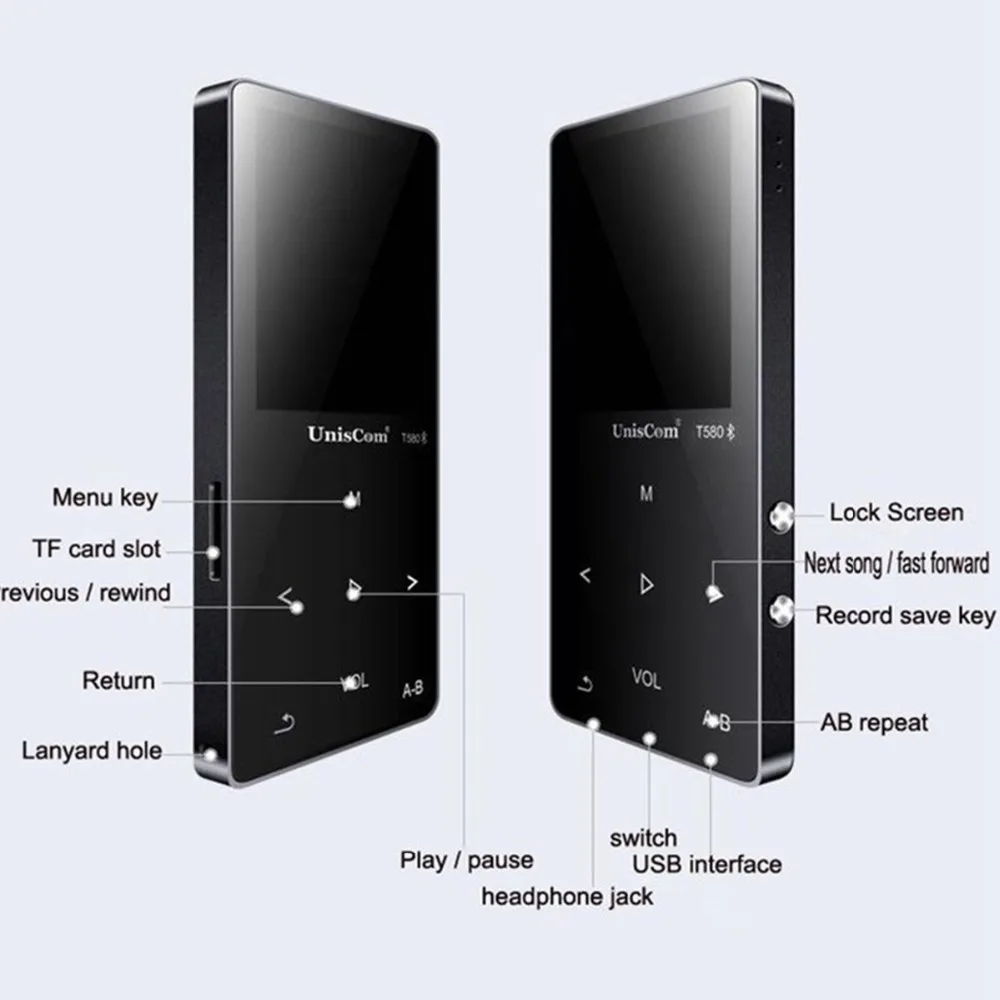 Uniscom T580 16G bluetooth MP3 музыкальный плеер встроенный динамик Портативный цифровой