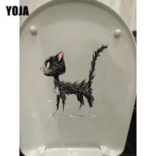 YOJA 19,4*19,9 см креативная мультяшная кошка для детской комнаты, Декор, наклейка для дома на стену, туалет, наклейка, T1-0141