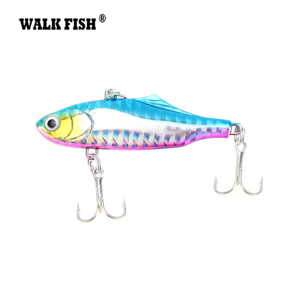 Walk Fish 1Pcs 6cm 14g Winter Fishing Lures Plastic VIB Hard Bait Lead Inside Vibration Fishing