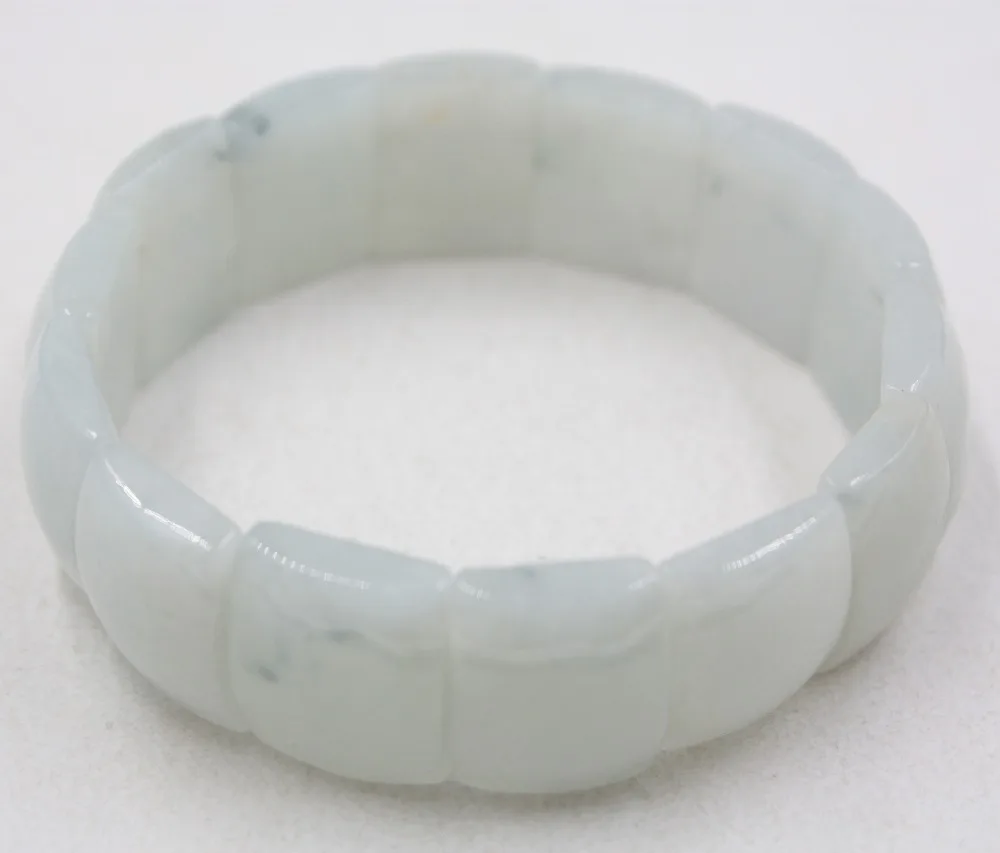 

Gift Natural Grade A Jade Light Green Jadeite 19mm Smooth Round Line Green Bangle For Women Mother Lady Gift 16-17cmL