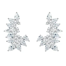 Холодные ветряные цветы с камнями не выбирают Серебряные Иглы Серьги чистые красные серьги женские супер фея новые серьги