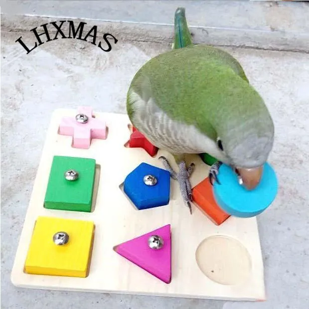 

Educational Large Parrot Toys Grey Parrot Interactive Toys Colorful Wooden Bird Toy Parrot Training Products Bird Supplies D253