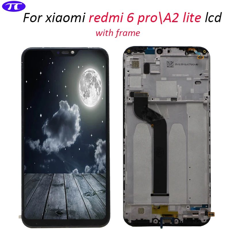 

with frame 5.84'' lcd Xiaomi MI A2 lite redmi 6 pro LCD display Touch Screen Digitizer assembly 100% test Xiaomi Mi A2 lite LCD