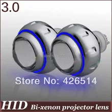 3 inch 35w 3000k 6000k 4300k H1 H4 H8 H7 9005/6 Bi-xenon Projector Lens white blue yellow purple Angel Eye for car headlight