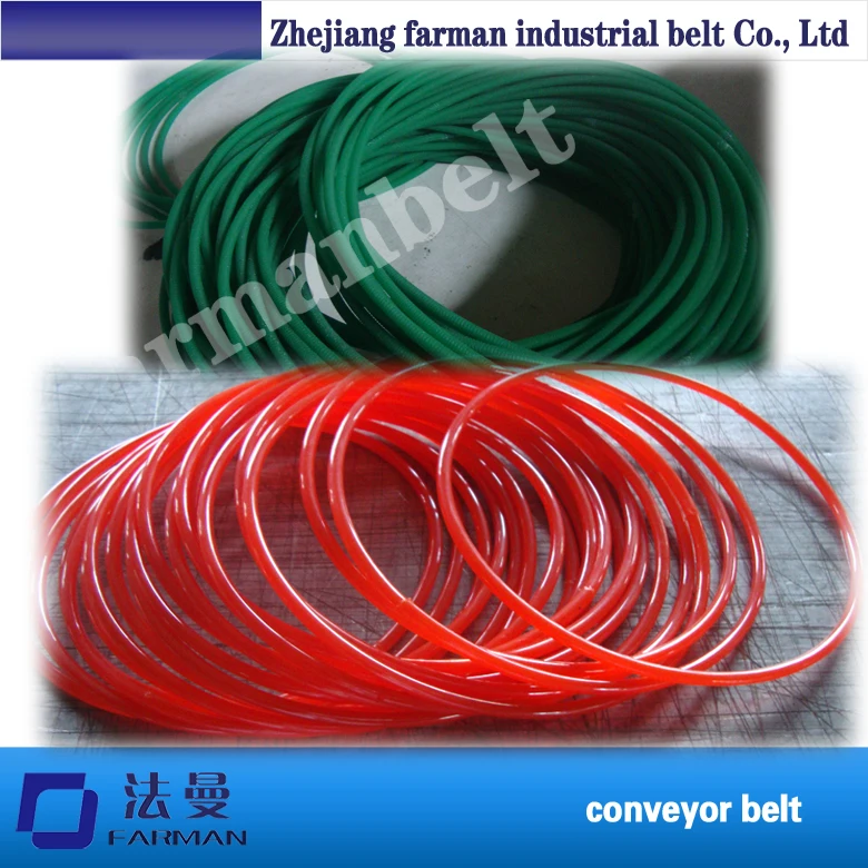 

Green Orange Transparent PU round belt Polyurethane drive belt smooth and rough surface for Sale