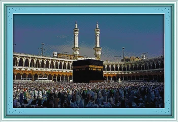 

Pilgrimage to Mecca (1), counted printed on fabric DMC 14CT 11CT Cross Stitch kits,embroidery needlework Sets Home Decor