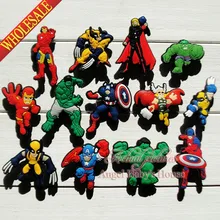 13 шт./партия "Мстители" ПВХ обувь подвески для лент и обувь с отверстиями, аксессуары для обуви, Детская Вечеринка подарки