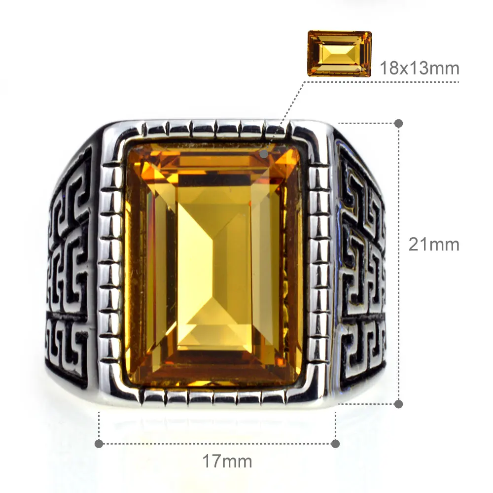 Золотое серебряное мужское кольцо из нержавеющей стали 316 с кубическим цирконием Размер 9 10 11 12 13 14 15