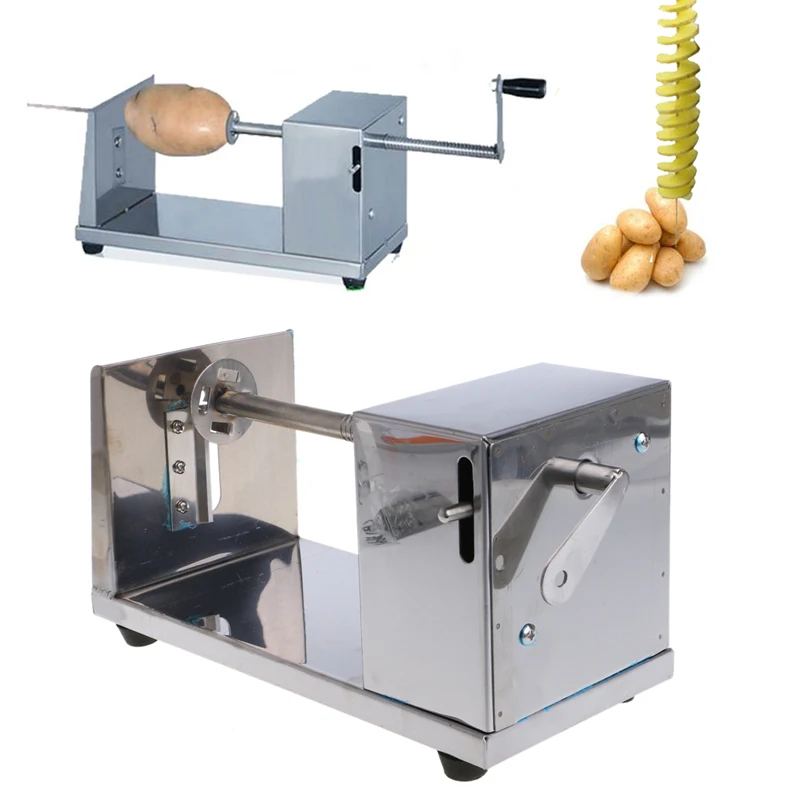 Stainless Steel Manual Potato Chip Making Machine Home Made Spiral