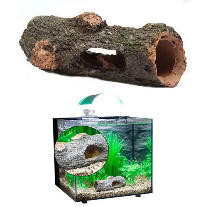 Aquarium Ornament Hollow Trunk Simulation Tree Log Wood Polyresin Landscape Fish Tank Decoration TB Sale