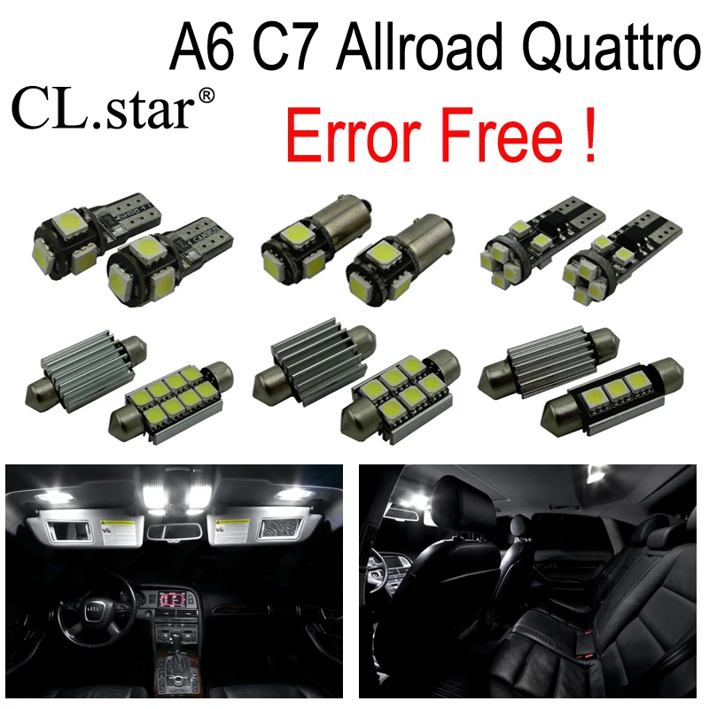

16pcs canbus error free Reading LED lamp interior dome light kit for Audi A6 C7 Allroad Quattro (2012+)