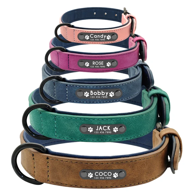 laisse pour chien Collier et laisse en cuir pour chien, personnalisés, gravés, ensemble avec cordes – Image 4
