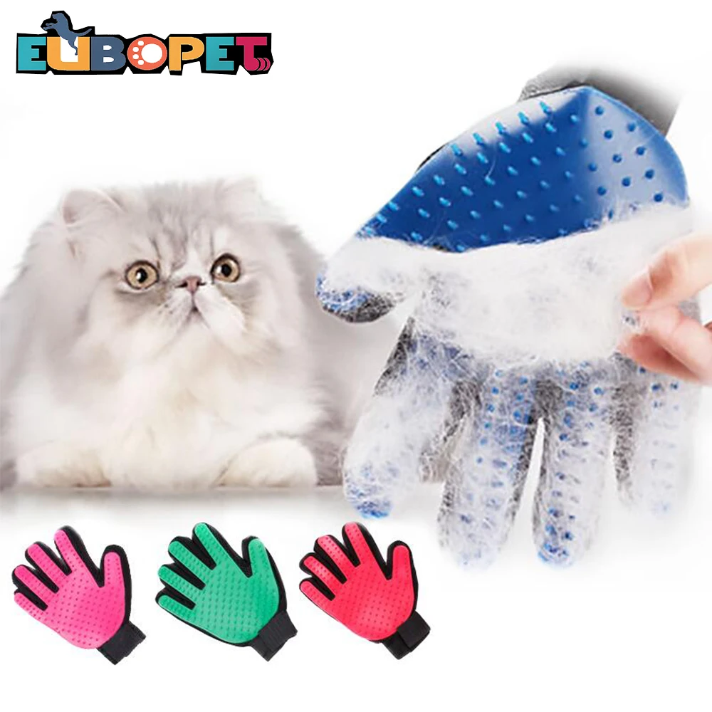 Pet Cat Hair Glove Brush Silicone Deshedding Bath Massage Comb for Dog