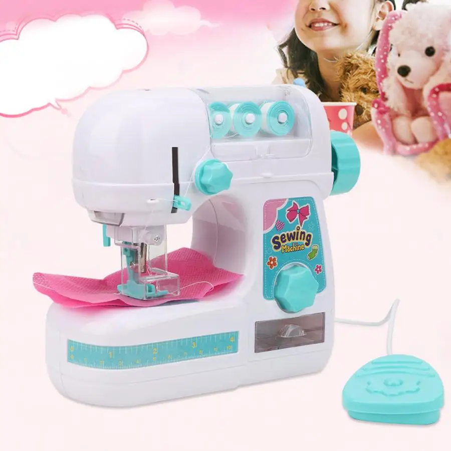 Мини игрушечная швейная машина маленькая бытовая ручная электрическая детская игрушечная швейная машина s набор Детская мини мебель ролевые игры
